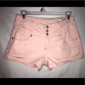 Pink high waisted jean shorts